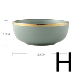 Light Luxury Large Ceramic Rice Bowl Tableware Set