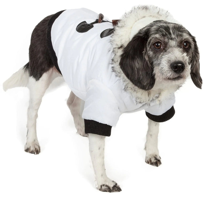 Pet Life Aspen Winter White Fashion Dog Jacket Parka - Dog Coat with 3M Thinsulate Insulation Technology - Winter Dog Clothes for Small Medium and Large Dogs